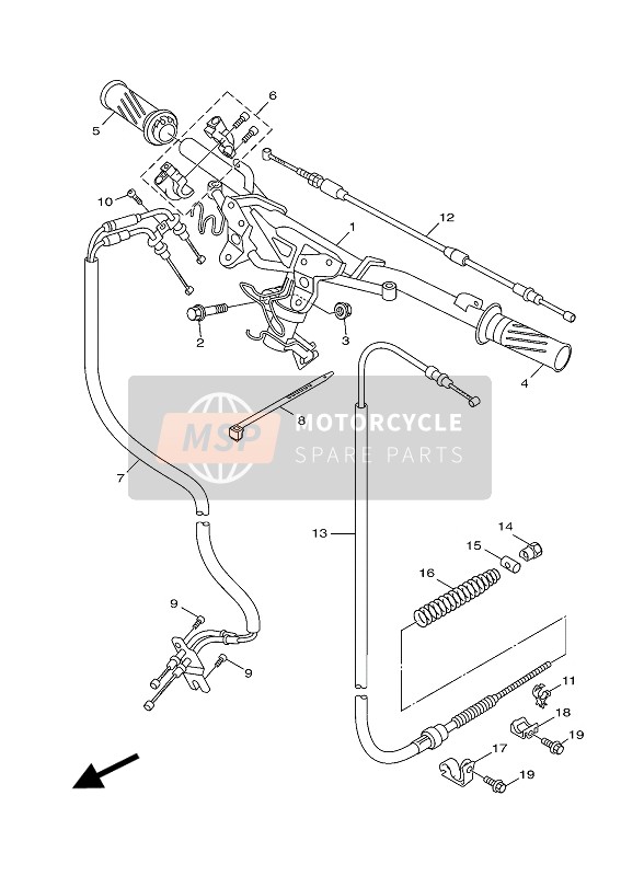 Yamaha HW151 XENTER 2012 Stuurhandvat & Kabel voor een 2012 Yamaha HW151 XENTER